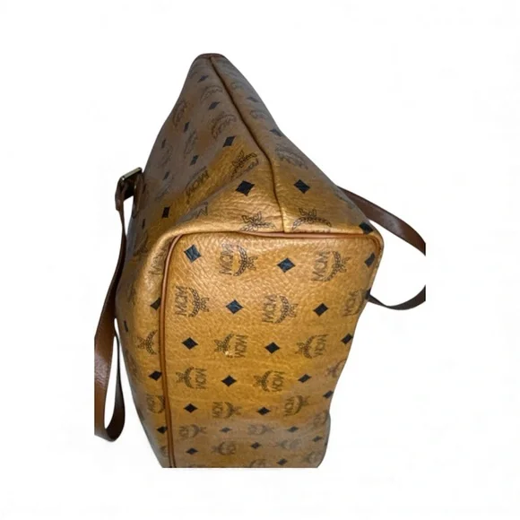 (MT45) MCM Brown and Orange Logo Tote - Picture 6 of 14